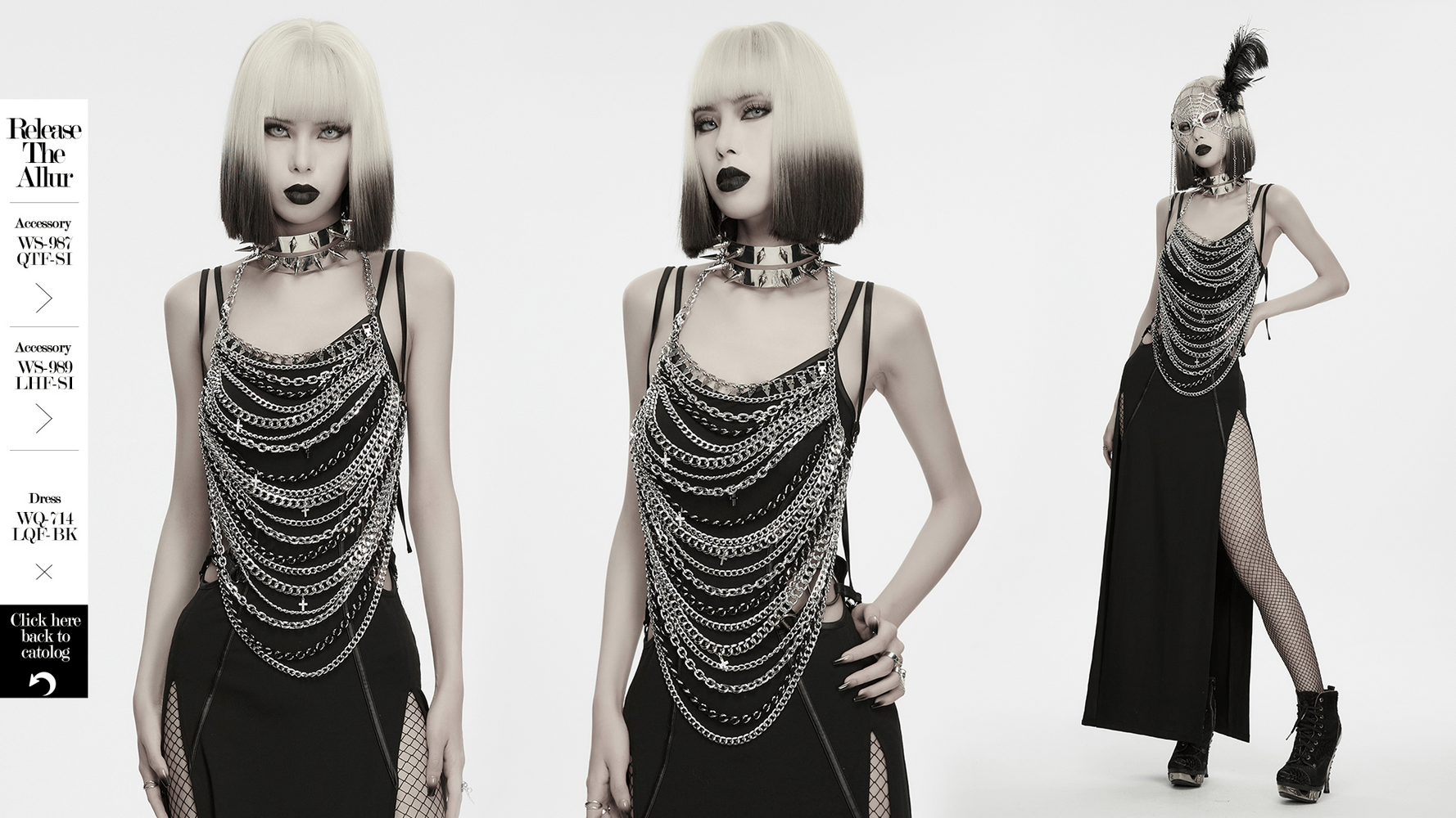 Punk Gothic Layered Metal Chain Body Harness Accessory