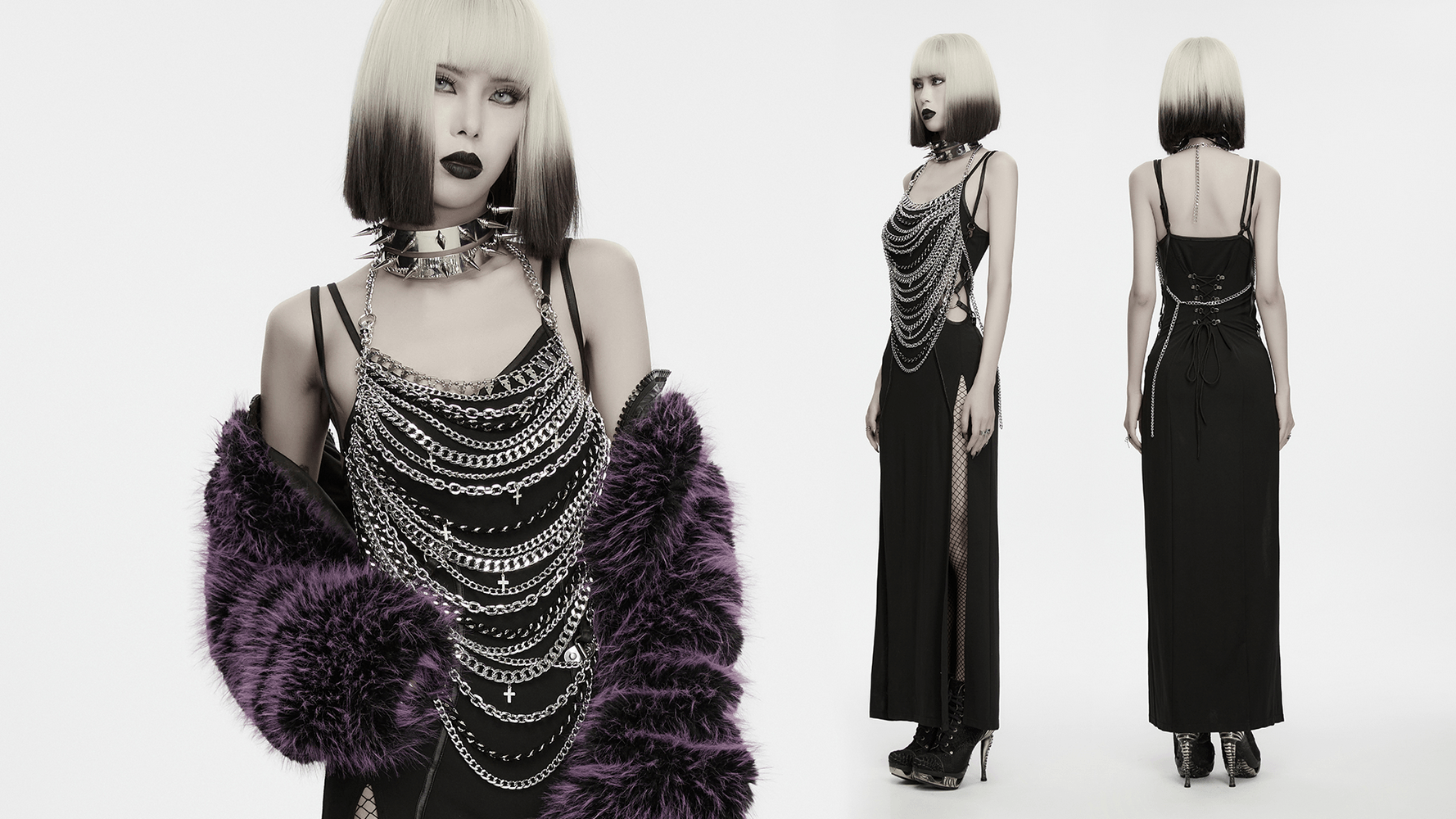 Punk Gothic Layered Metal Chain Body Harness Accessory