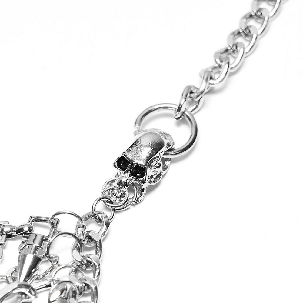 Punk Gothic Layered Metal Chain Body Harness Accessory