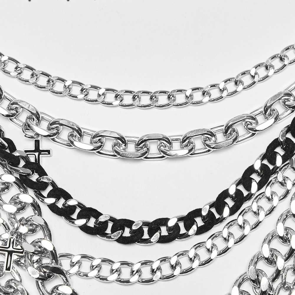 Punk Gothic Layered Metal Chain Body Harness Accessory