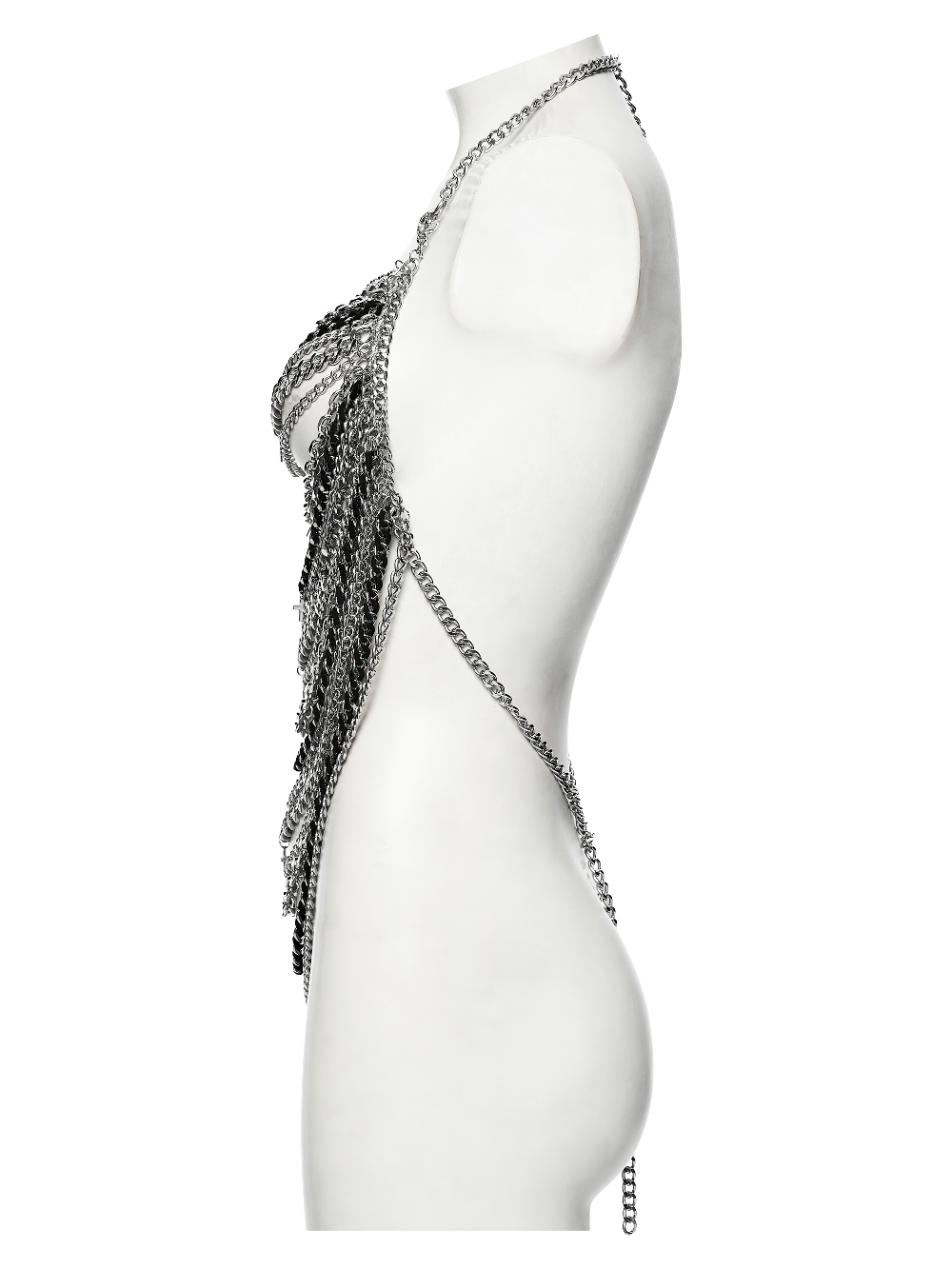 Punk Gothic Layered Metal Chain Body Harness Accessory