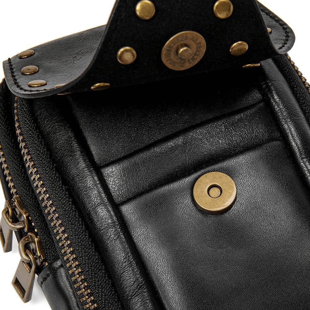 Punk Gothic Small Bag With Shoulder Strap / Fashion Motorcycle Bag With Skull and Rivets - HARD'N'HEAVY