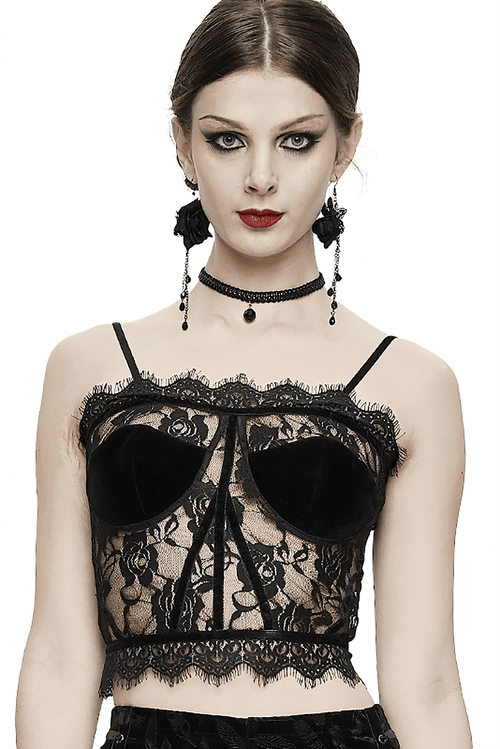 Punk-Gothic Transparent Corset / Black See Through Sexy Women Outfit