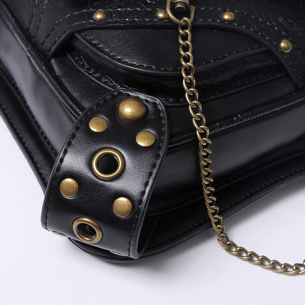 Punk Heavy Metal Biker Waist Bag / Gothic Retro Motorcycle Shoulder Bag - HARD'N'HEAVY