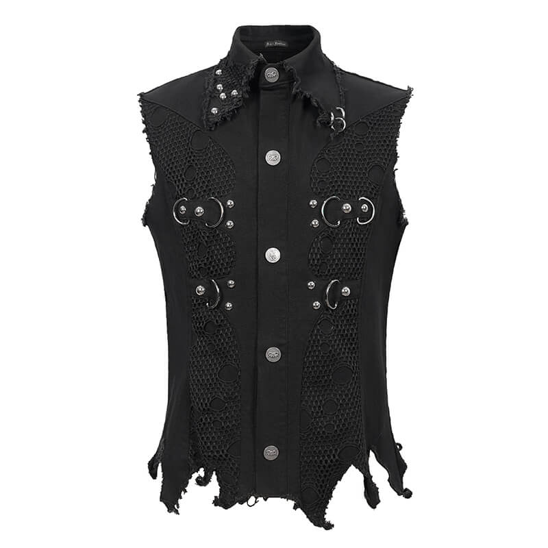 Punk Heavy Metal Men's Waistcoat With Loops And Buckles / Arternative Male Clothing - HARD'N'HEAVY