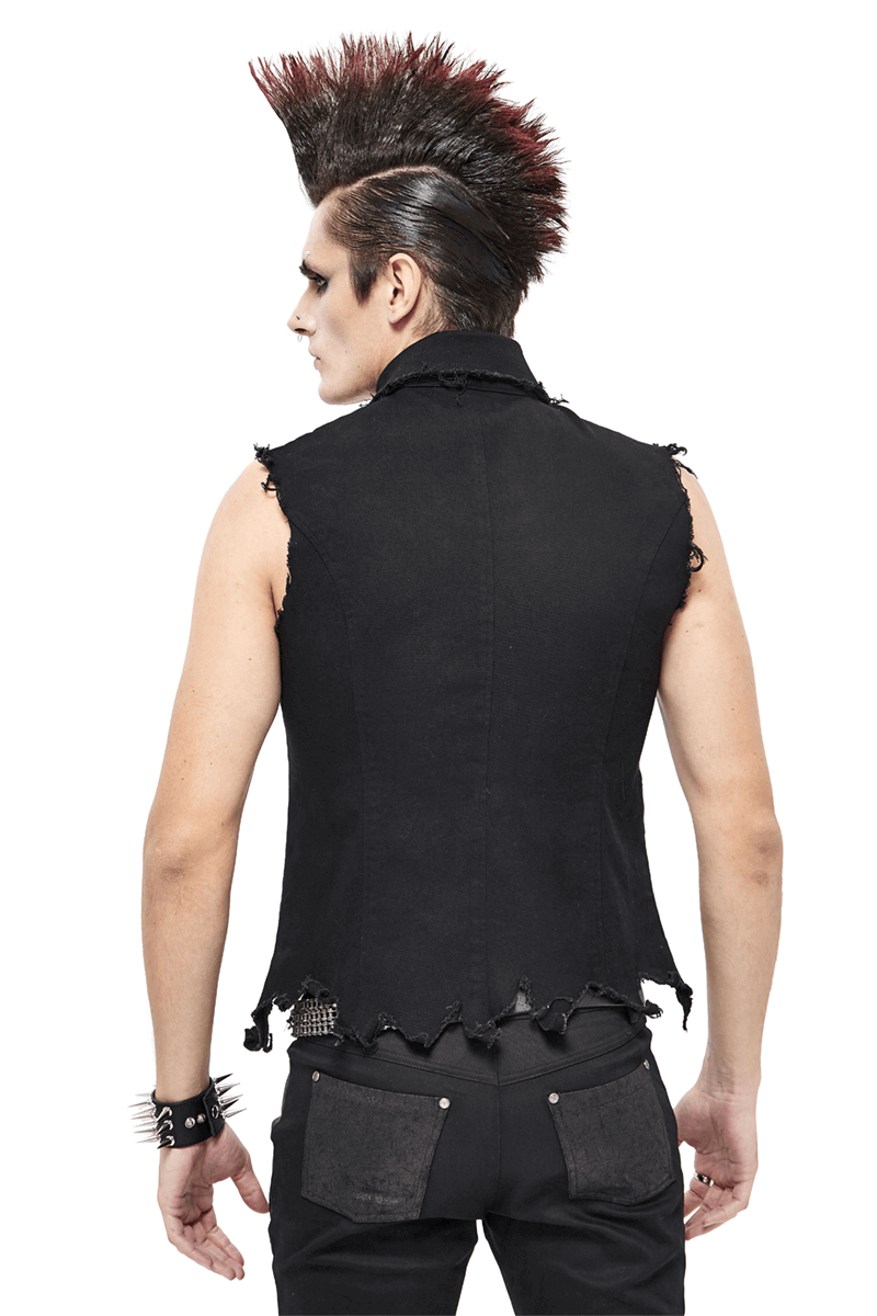 Punk Heavy Metal Men's Waistcoat With Loops And Buckles