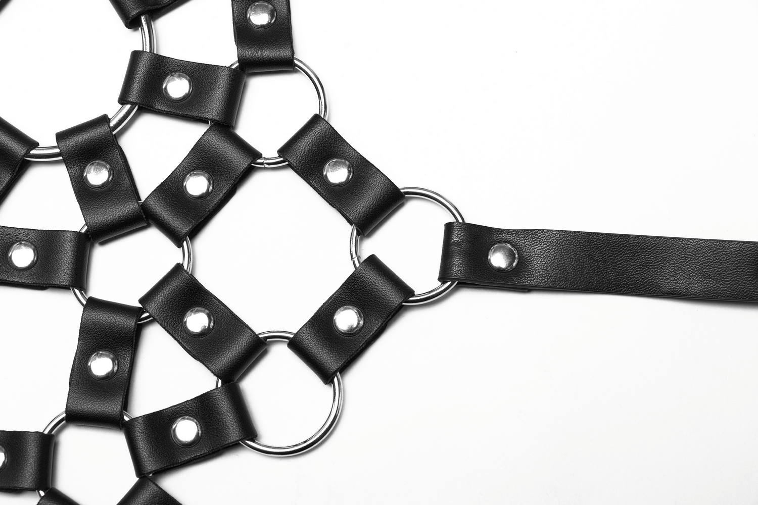 punk hollow out leather harness crop top with ring details and adjustable straps in edgy heart design for alternative fashion lovers