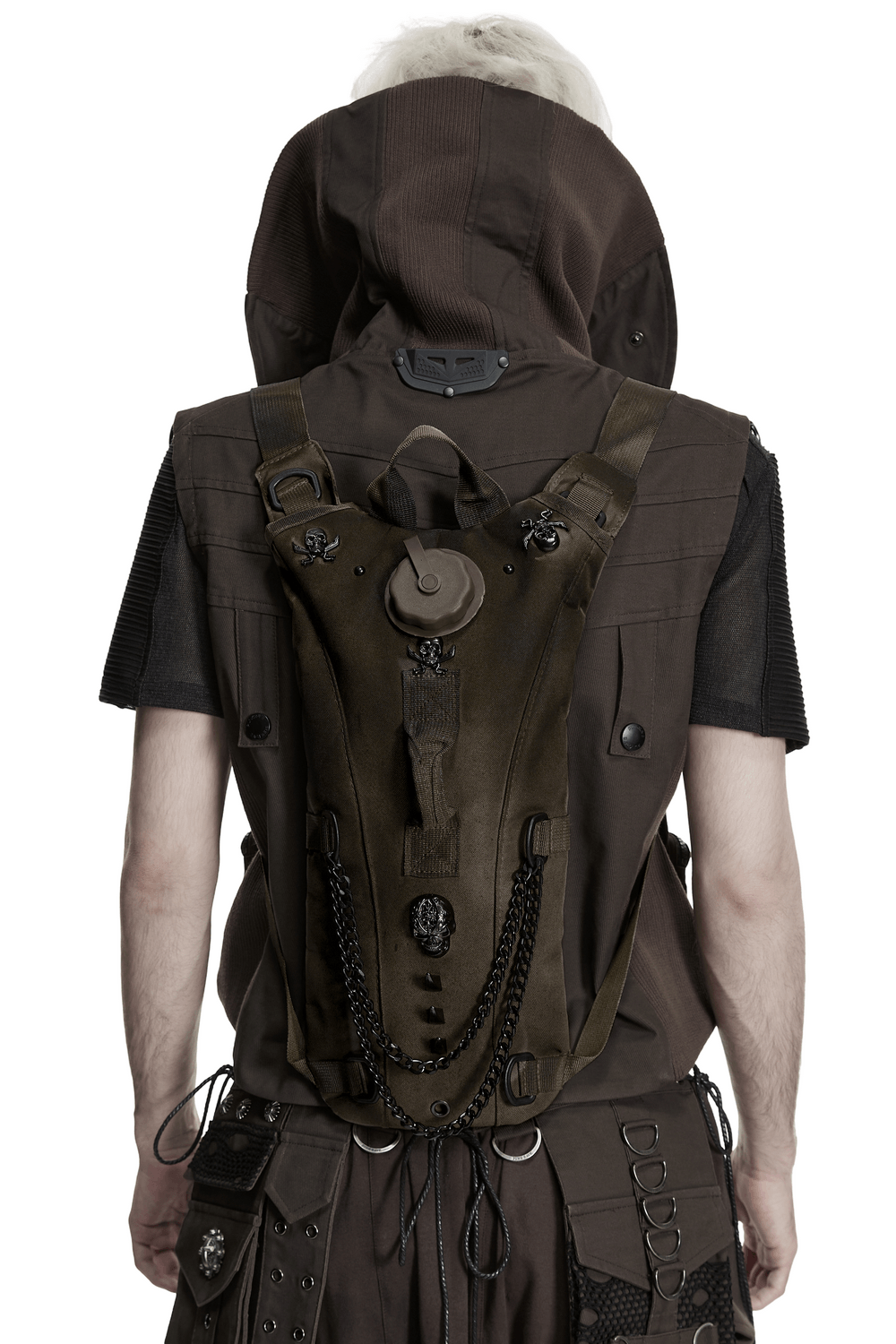 Punk Hydration Backpack with Chains and Studs