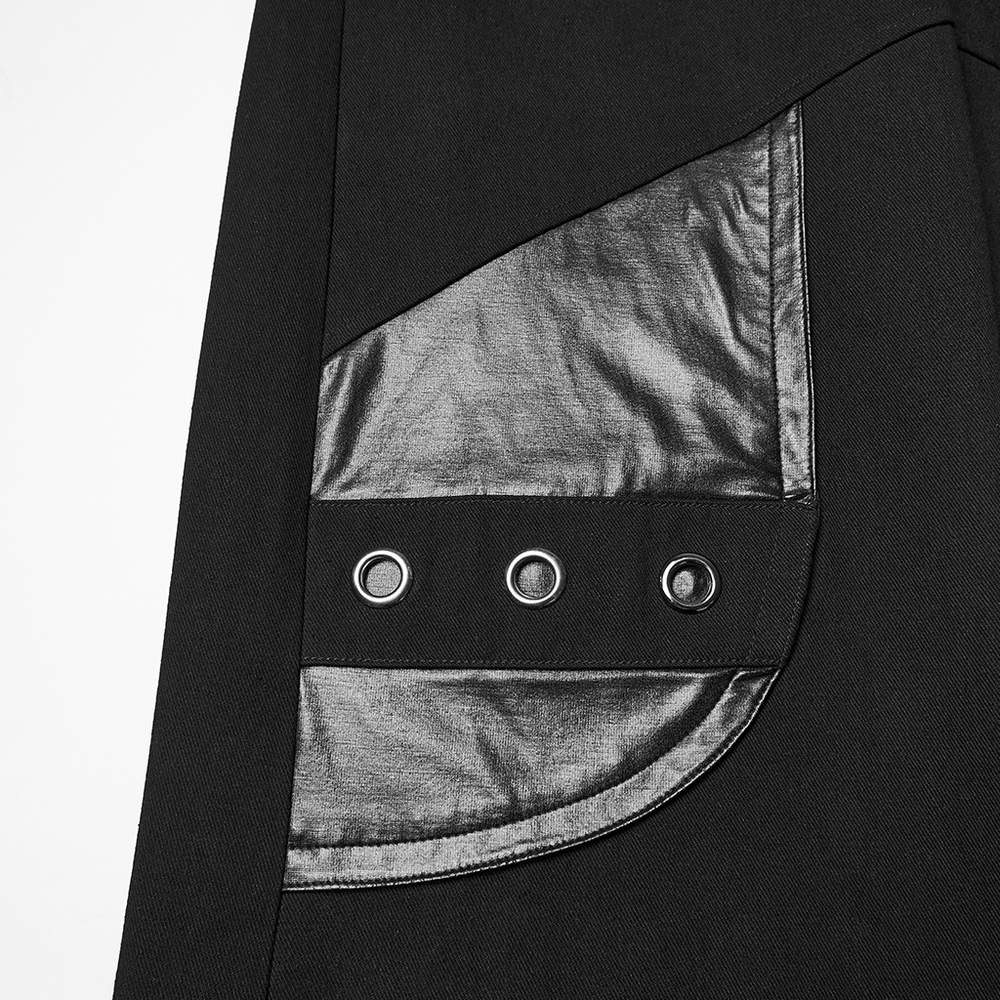 Punk Low-Waist Wide-Leg Pants with Belt and Pockets featuring a contrast pocket design.