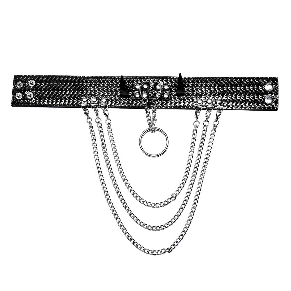 Punk Python Grain Choker with metal spikes and chains for a fierce, rebellious look.