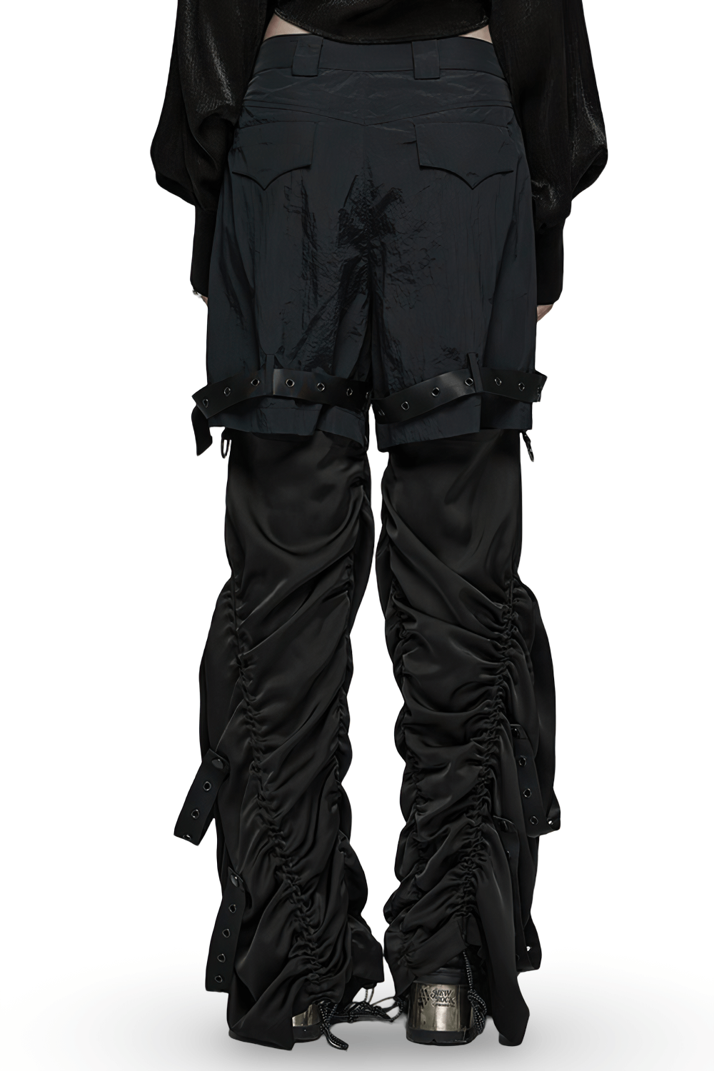 Punk Rave Black Detachable Cargo Pants-Shorts