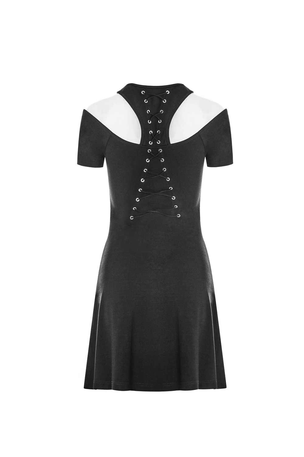 Punk Rave Corn Tie Rope Mini Dress - Black Gothic