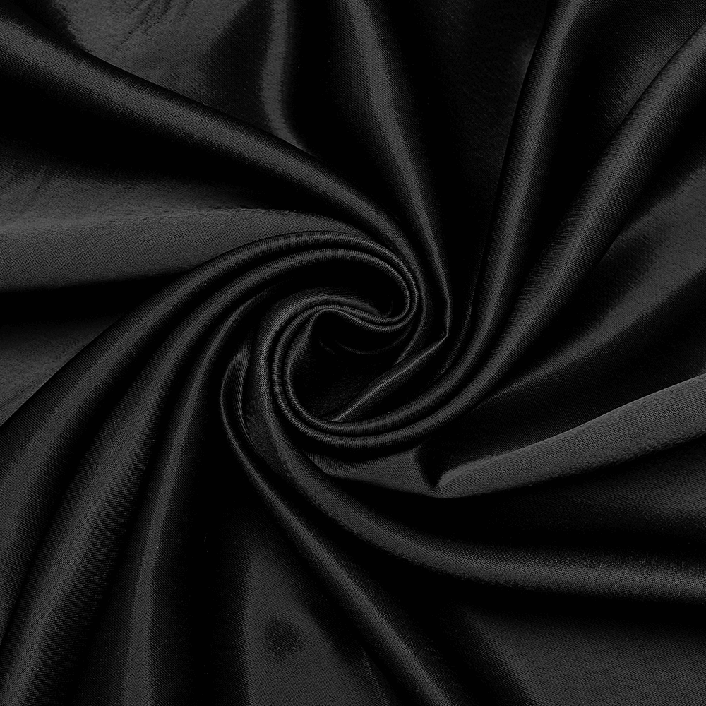 Luxurious black fabric swirl, perfect for creating goth fashion pieces and elegant draped designs.