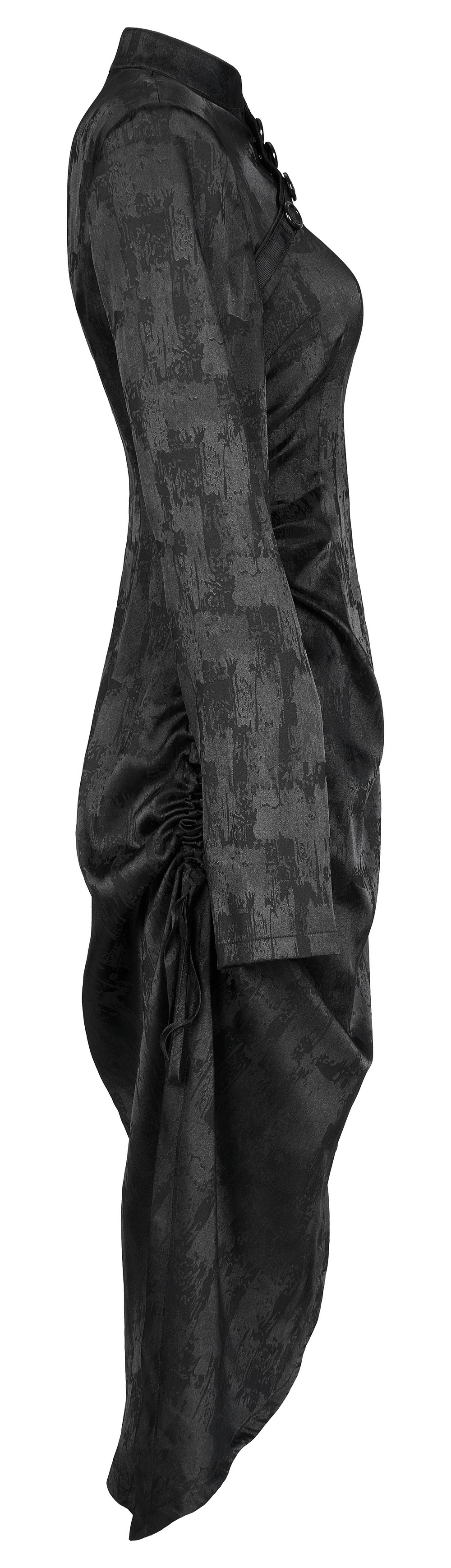 Punk Rave Gothic Cheongsam Dress with Pointed Hem Long Sleeves