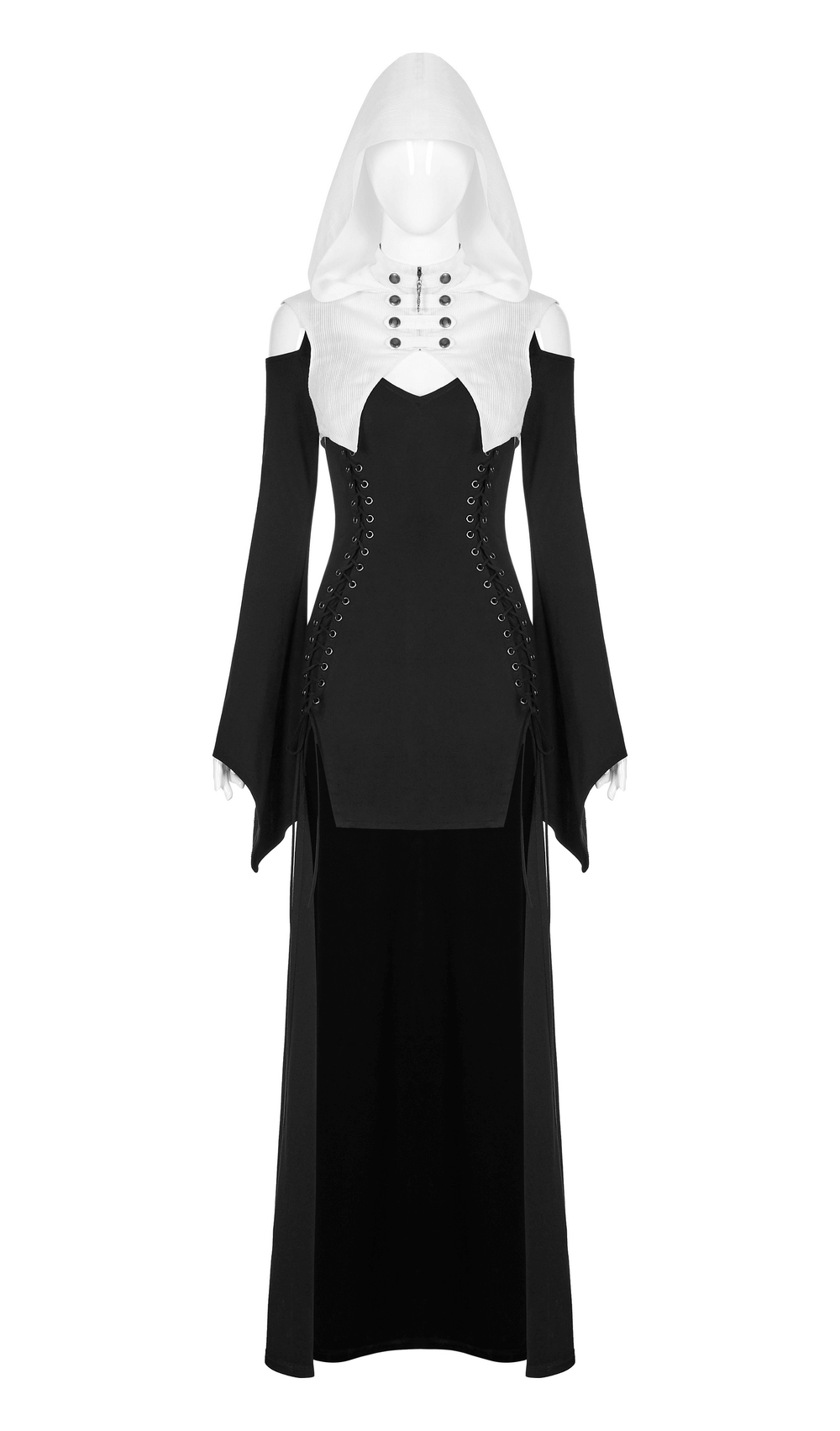 Punk Rave Saints Gothic Nun Dress Black White