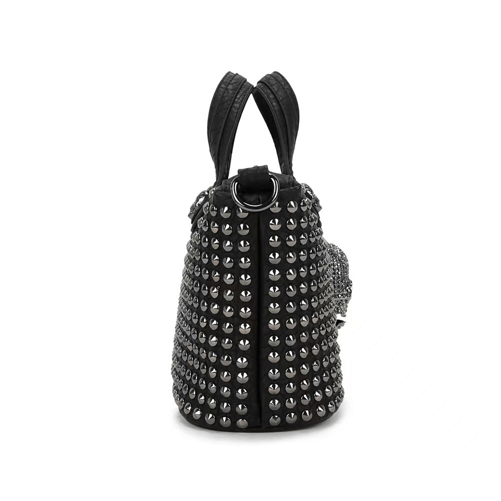 Punk Rivets Big Capacity Handbag / Fashion Metal Skeleton Shoulder Crossbody Bag - HARD'N'HEAVY