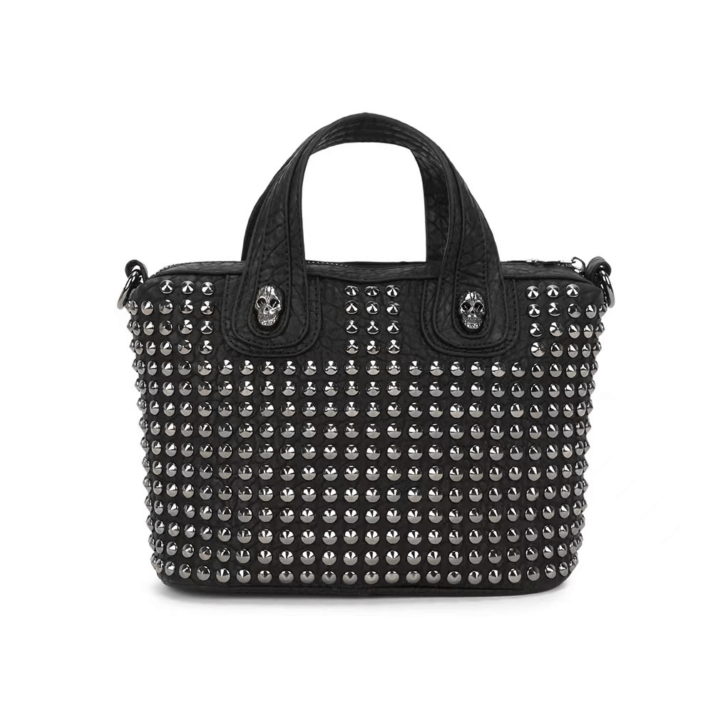 Punk Rivets Big Capacity Handbag / Fashion Metal Skeleton Shoulder Crossbody Bag - HARD'N'HEAVY
