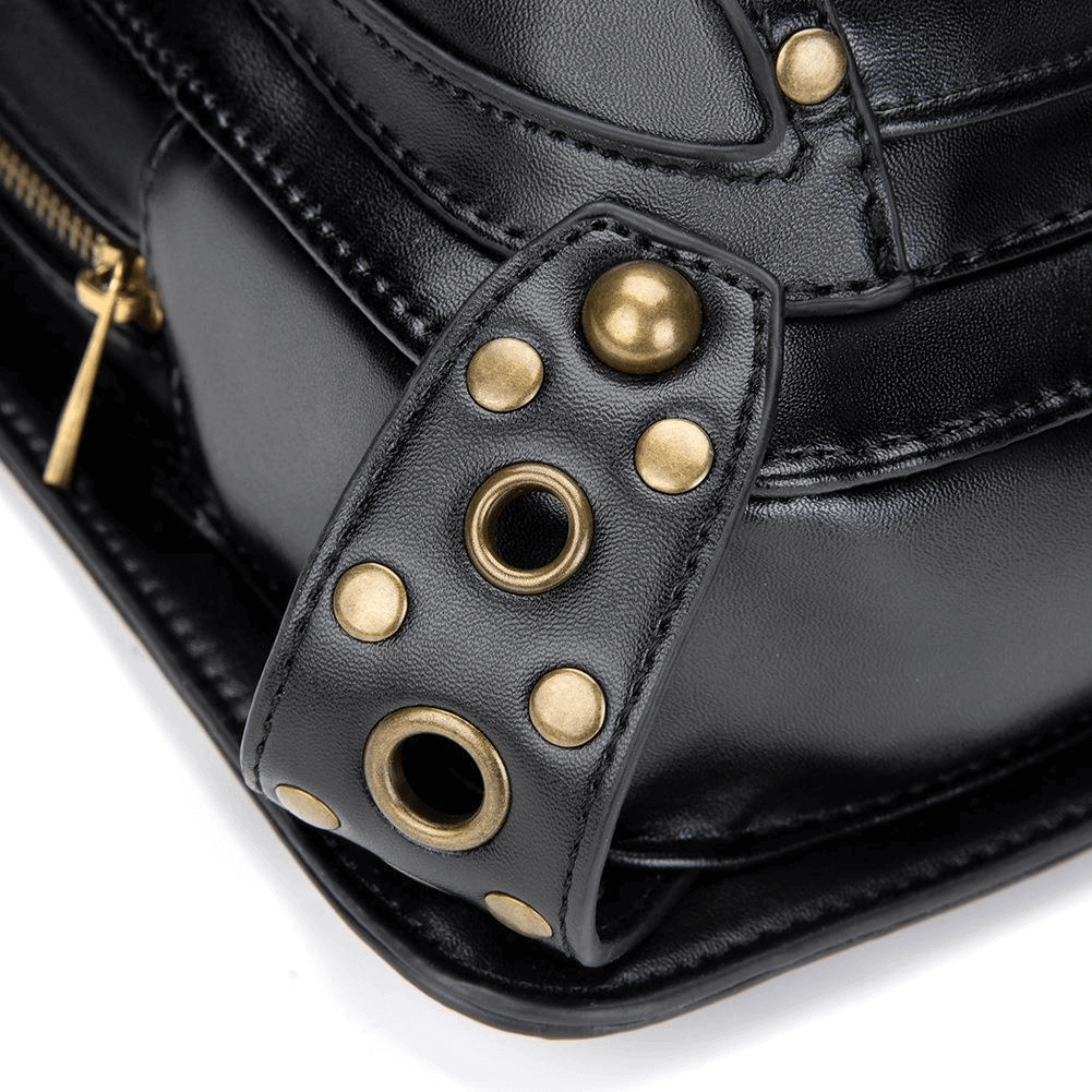 Punk Rivets Chain Shoulder Waist Bag / Women's Motorcycle Leg Bag - HARD'N'HEAVY