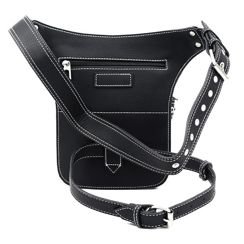 Punk Rock Chain Waist Bag With Leg Strap / Motorcycle Shoulder Crossbody Bag - HARD'N'HEAVY
