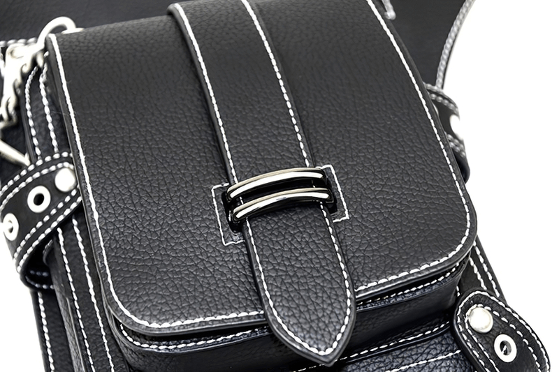 Punk Rock Chain Waist Bag With Leg Strap / Motorcycle Shoulder Crossbody Bag - HARD'N'HEAVY