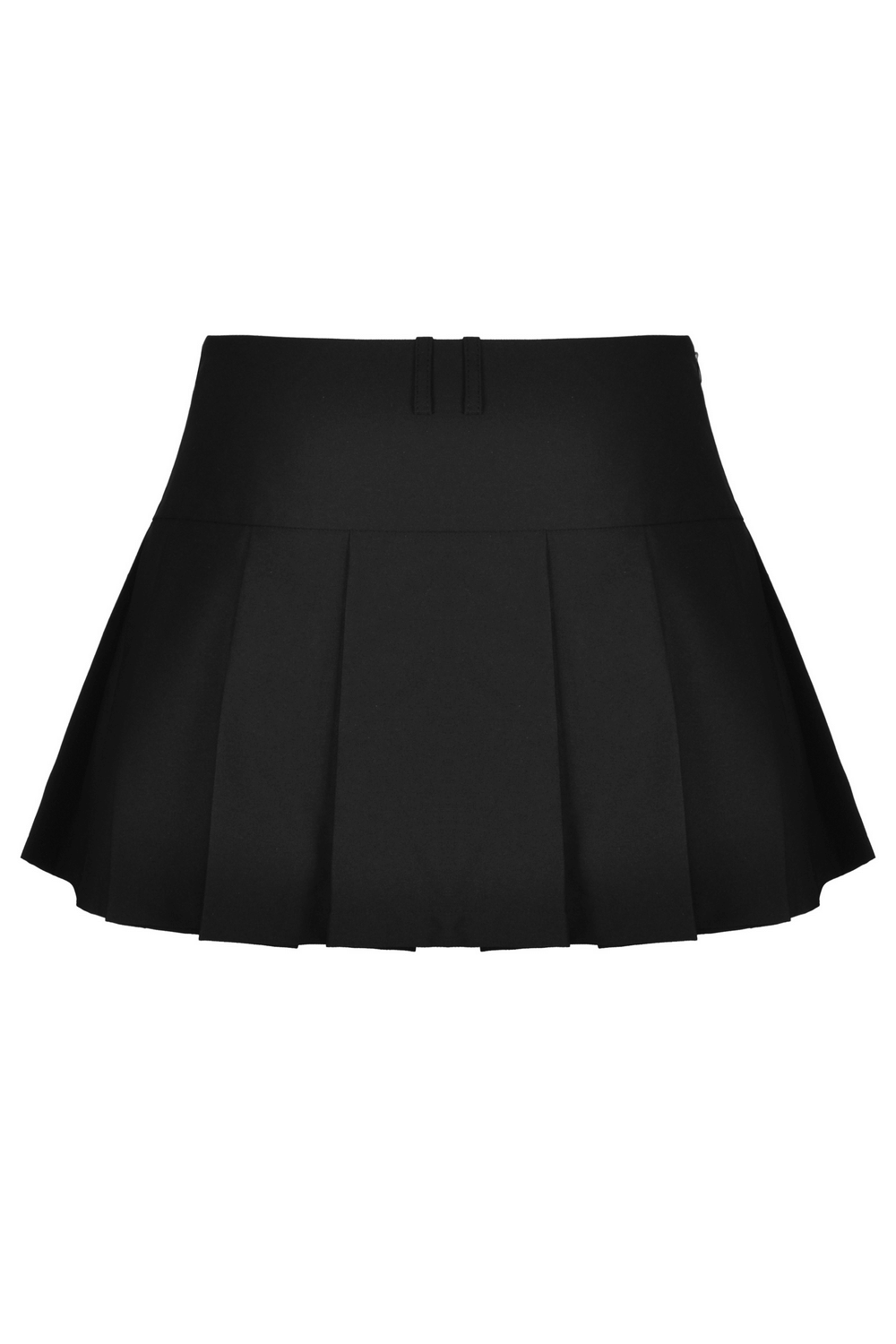 Punk rock pleated mini skirt with sharp pleats and a stylish chain detail for edgy fashion.