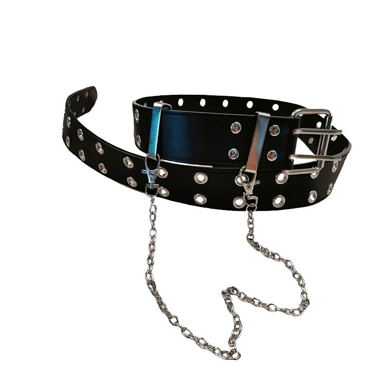 Punk Rock Rivets Belt With Detachable Chain / Fashion Belt for Pants - HARD'N'HEAVY