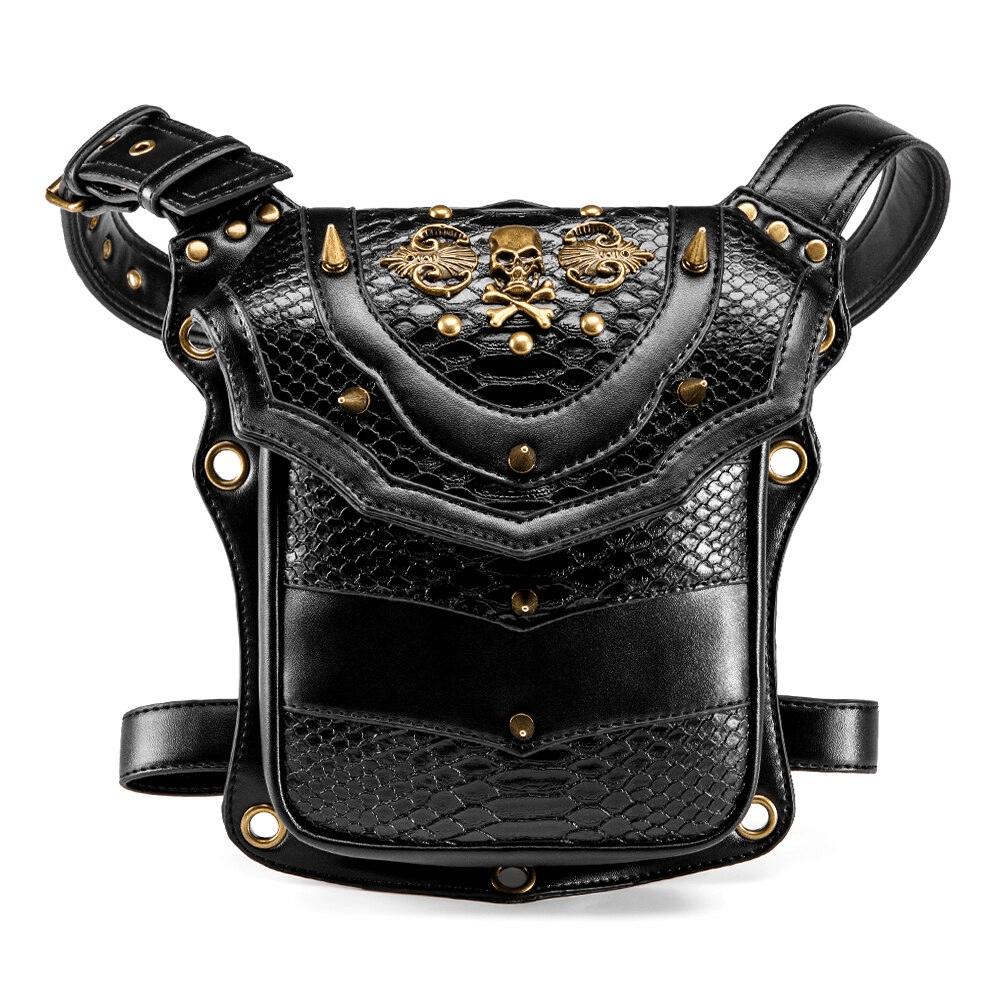Punk Rock Rivets Shoulder Bag / Stylish Skeleton Motorcycle Bag - HARD'N'HEAVY