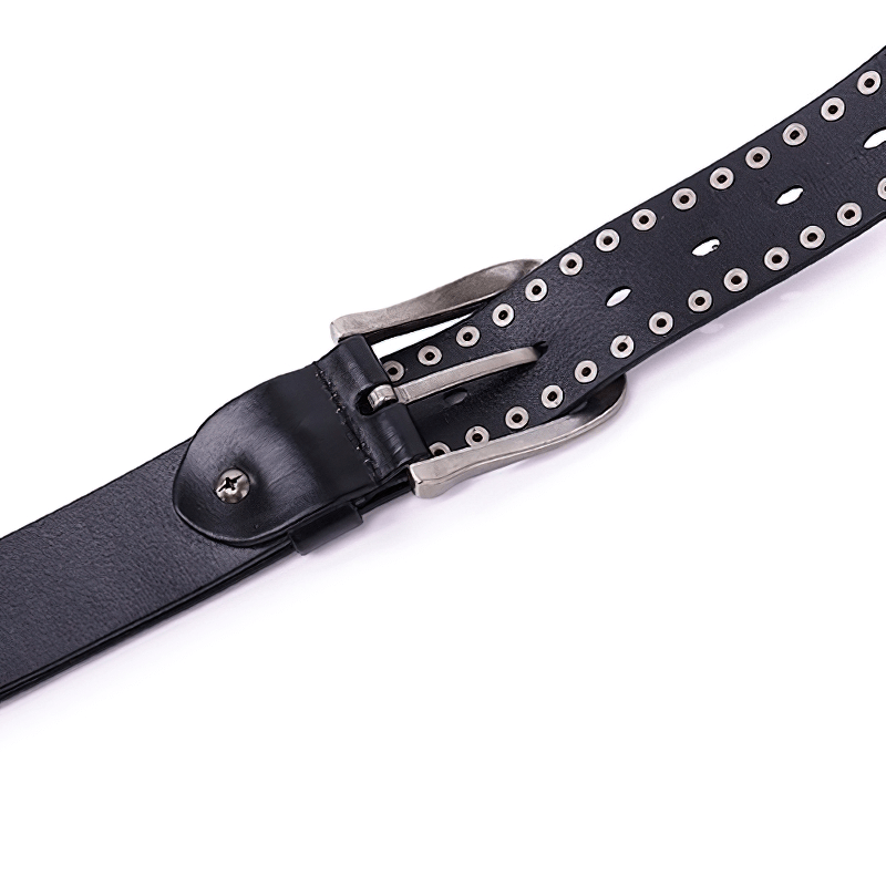 Punk Rock Skull Studed Buckle Belt / Original Design Metal Rivets Belt - HARD'N'HEAVY