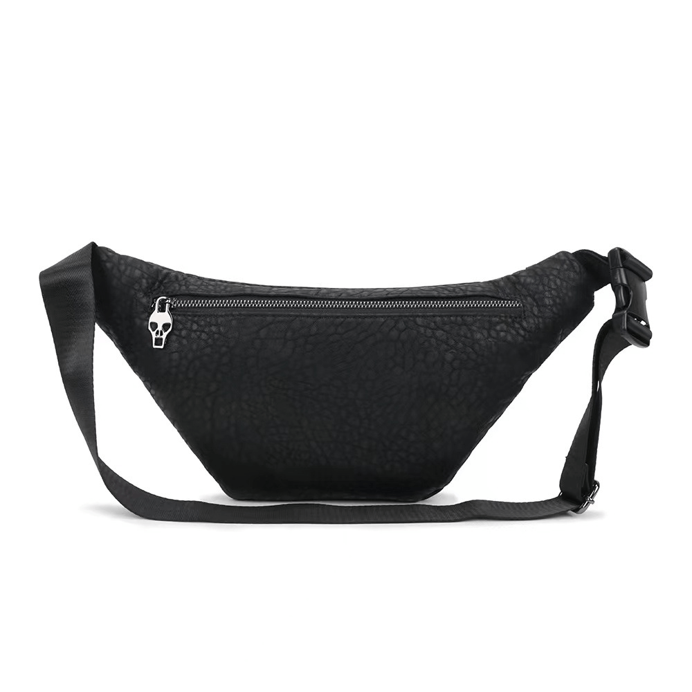 Punk Skull Studded Solid Color Waistbag / Unisex Adjustable Strap Pack Bag - HARD'N'HEAVY