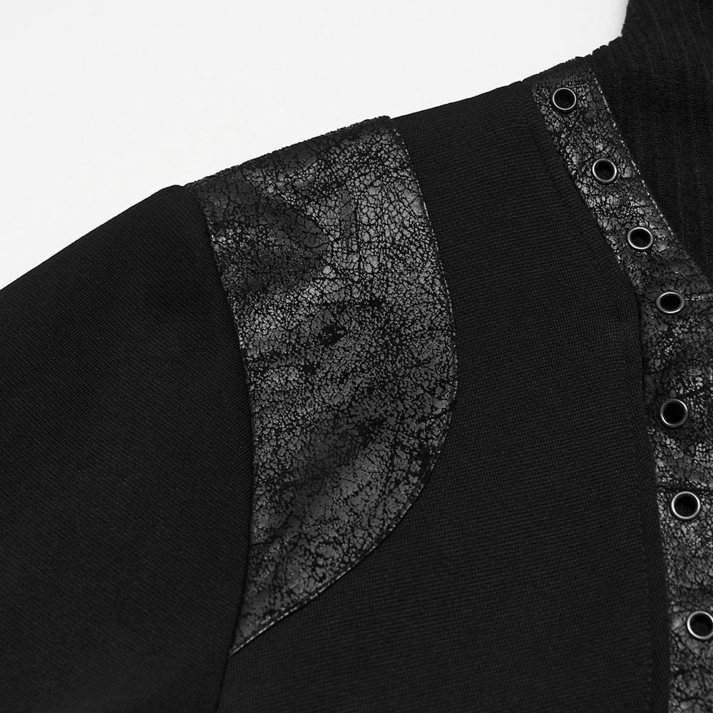Punk Stand Collar Sweatshirt with Harness Buckle