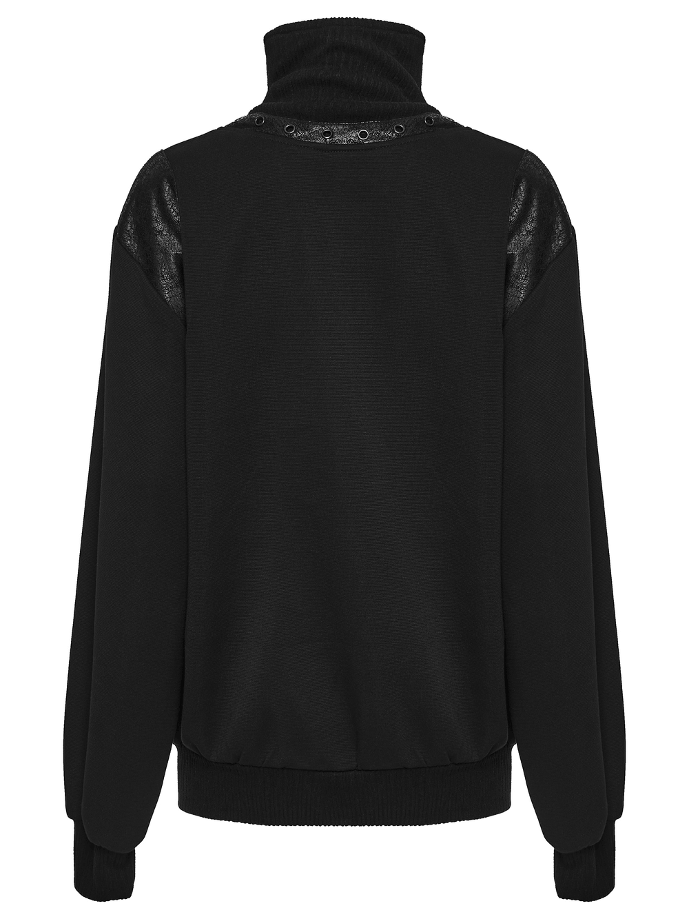 Punk Stand Collar Sweatshirt with Harness Buckle