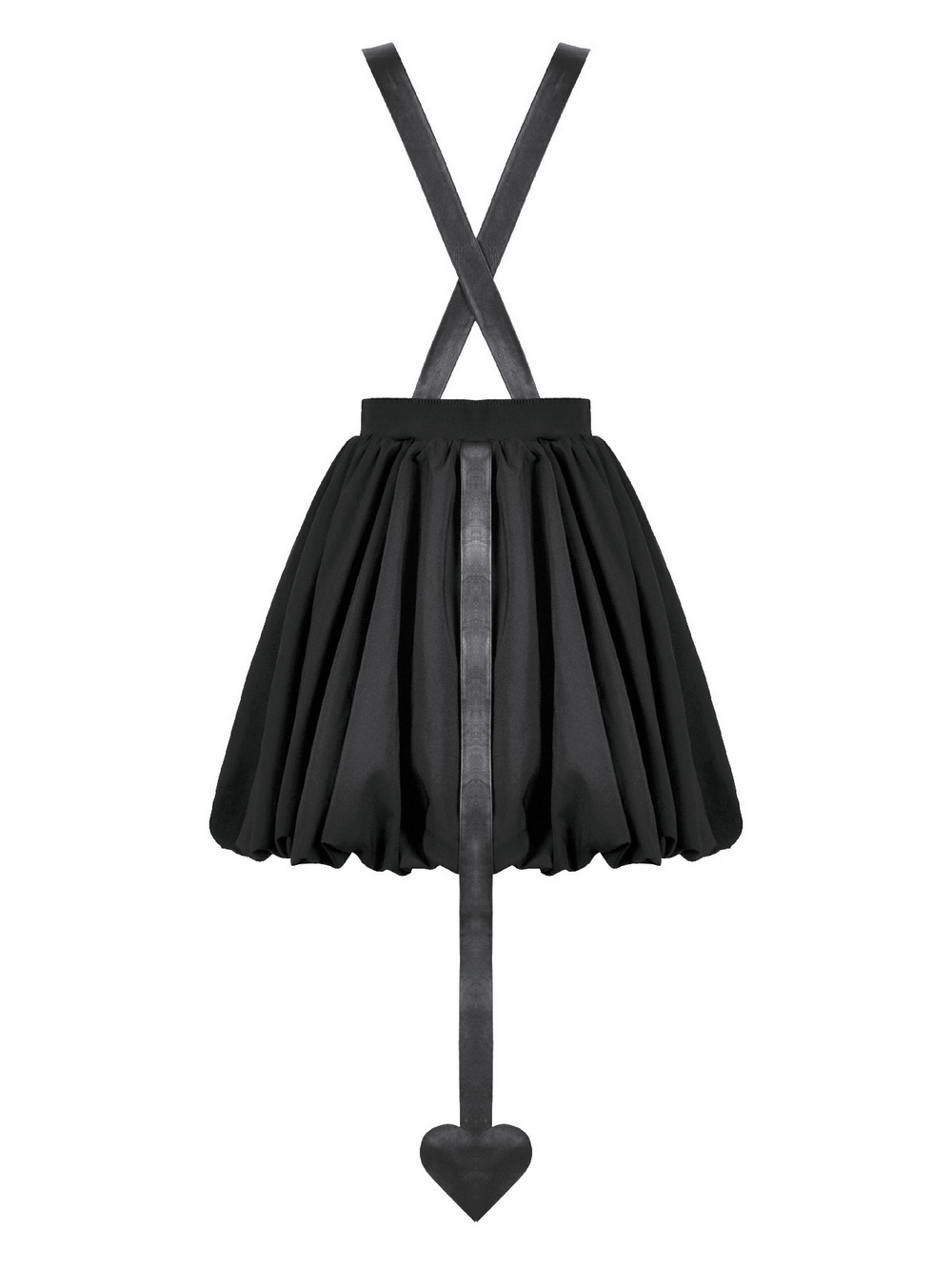 Punk Style Black Dress with Bat Bodice and Heart Detail showcasing a playful heart and adjustable straps.