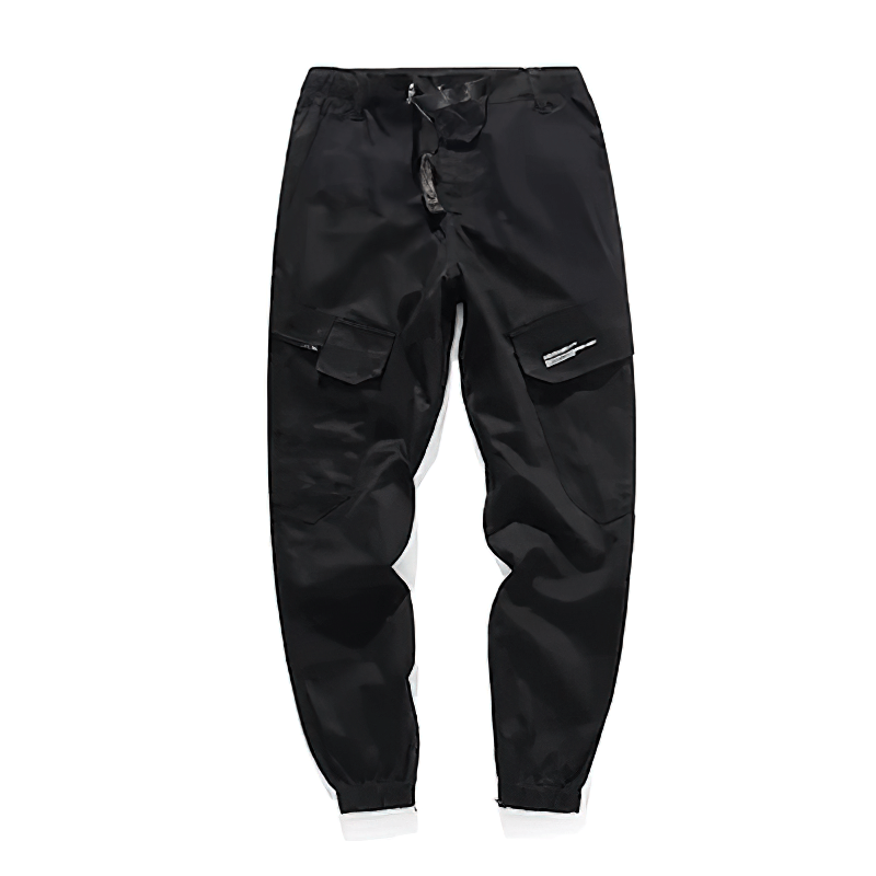 Punk Style Cargo Pants with Pockets / Men's Cotton Pants in Camouflage and Black Colour - HARD'N'HEAVY