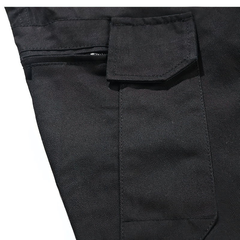 Punk Style Cargo Pants with Pockets / Men's Cotton Pants in Camouflage and Black Colour - HARD'N'HEAVY