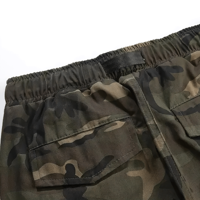Punk Style Cargo Pants with Pockets / Men's Cotton Pants in Camouflage and Black Colour - HARD'N'HEAVY