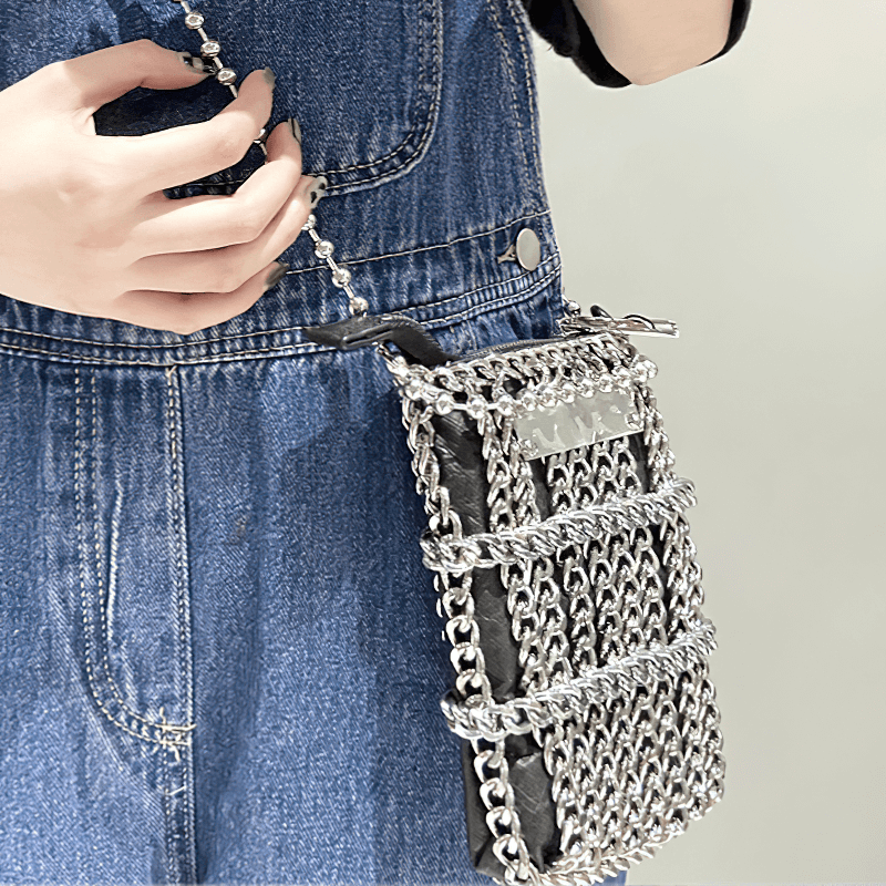 Punk Style Chains Small Handbag for Women / Fashion Shoulder Bags - HARD'N'HEAVY