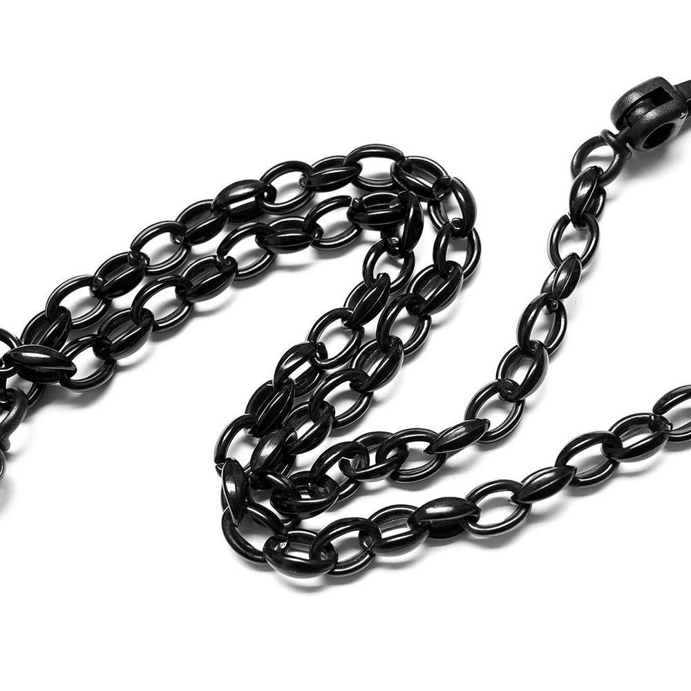 Stylish black chain necklace, perfect for punk-inspired fashion and bold accessory styles.