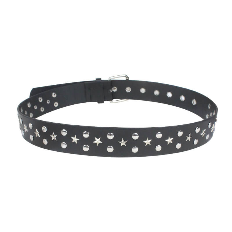 Punk Style Rivets Belt With Metal Stars / Amazing Design Jeans Belt - HARD'N'HEAVY