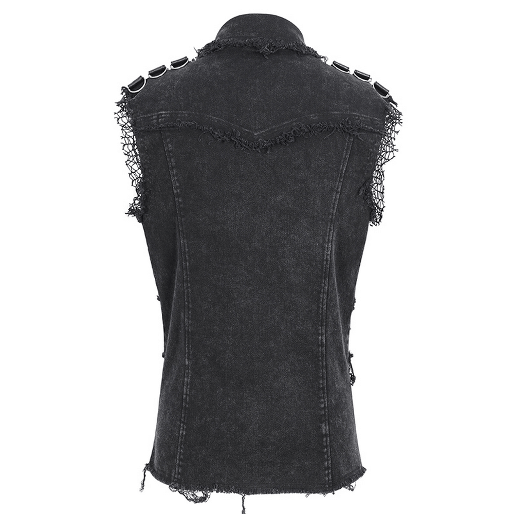 Punk Style Sleeveless Black Studded Vest for Men