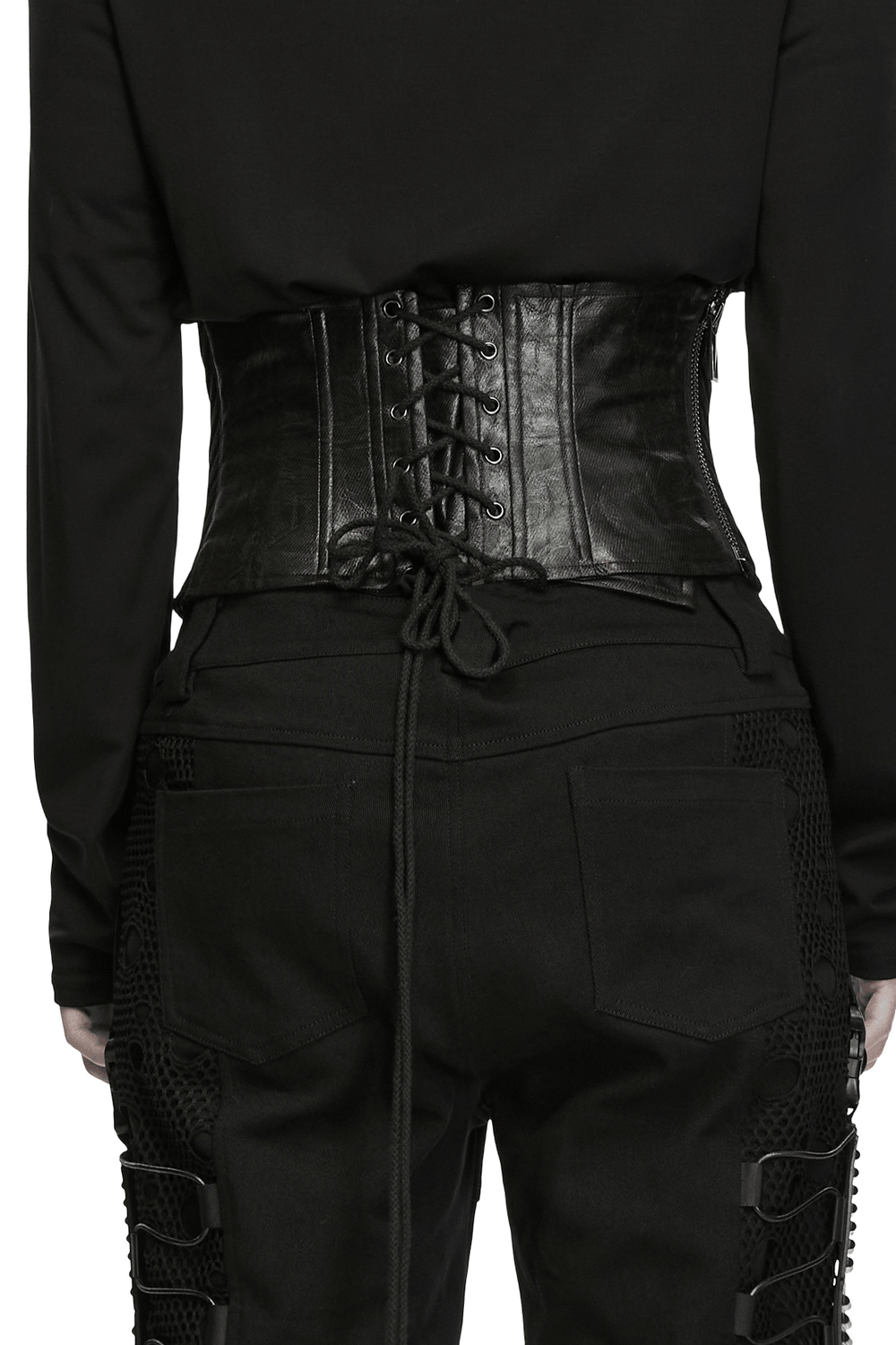 Langärmliges Herren-Oberteil im Gothic-Punk-Stil mit geometrischem Strickmuster