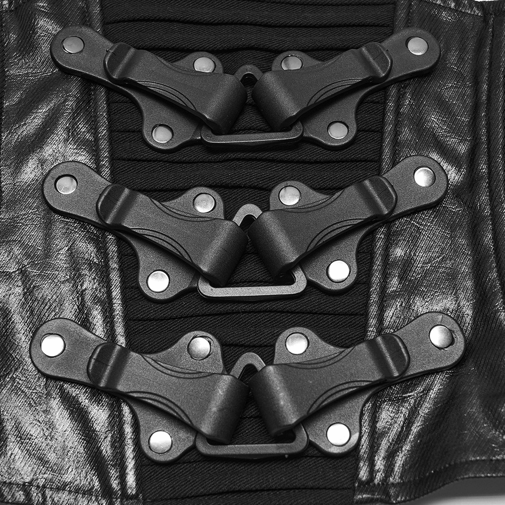 Langärmliges Herren-Oberteil im Gothic-Punk-Stil mit geometrischem Strickmuster