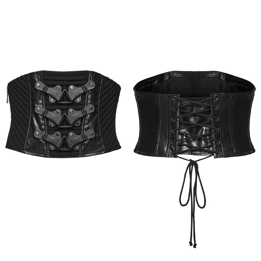 Langärmliges Herren-Oberteil im Gothic-Punk-Stil mit geometrischem Strickmuster