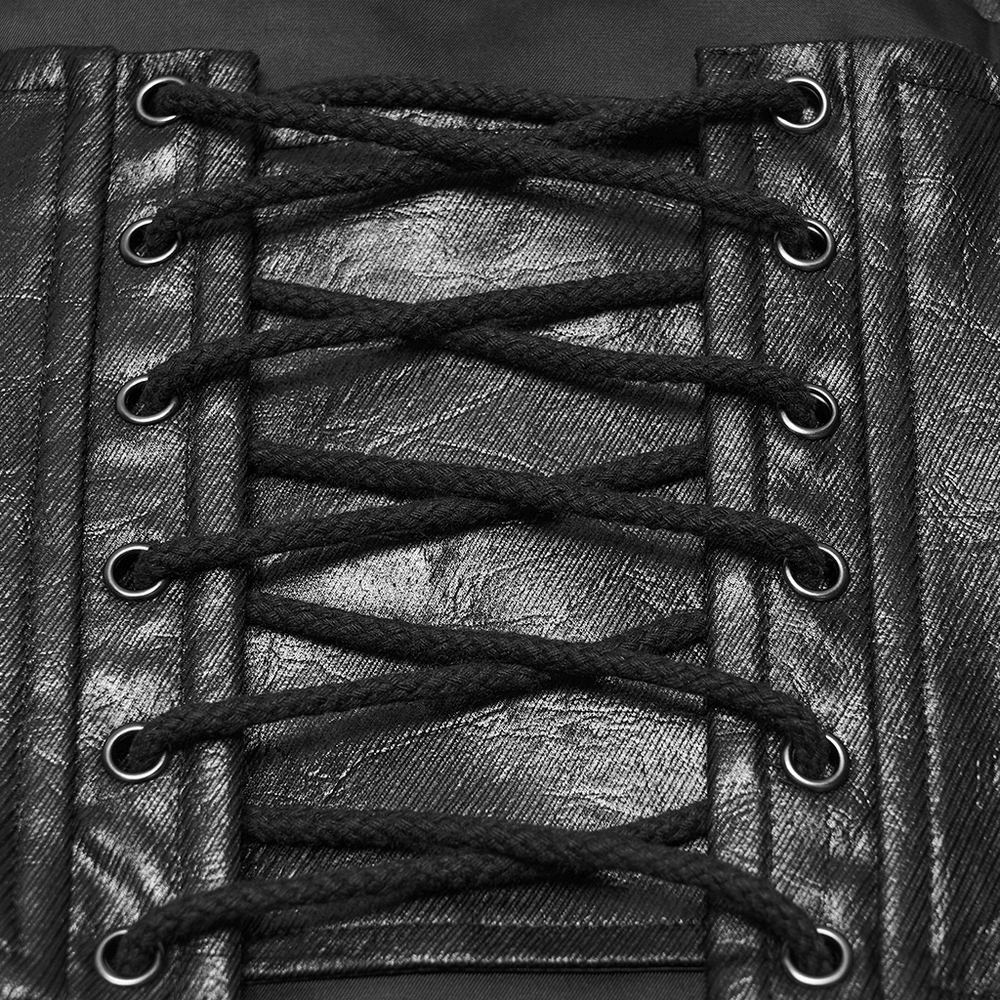 Langärmliges Herren-Oberteil im Gothic-Punk-Stil mit geometrischem Strickmuster