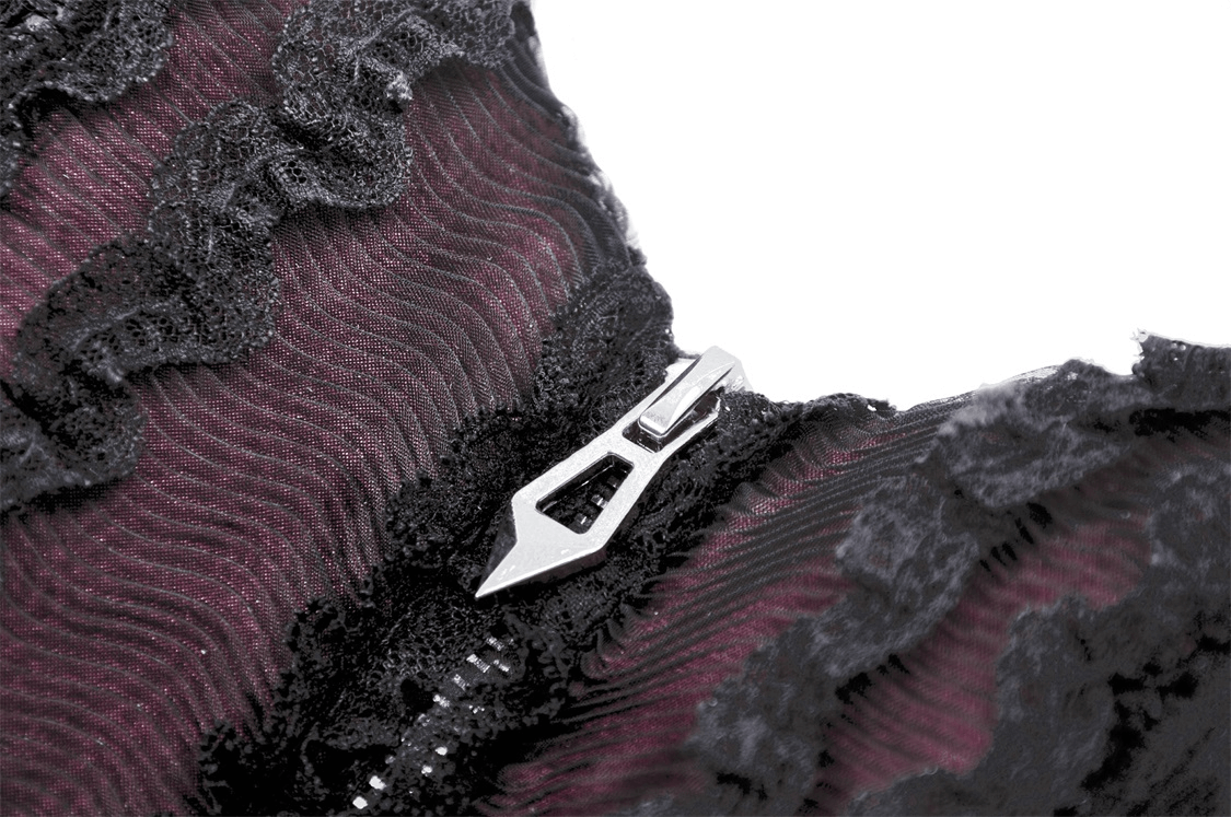 Punk Witch Lace-Up Corset Top - Dark Goth Bustier Crop Top