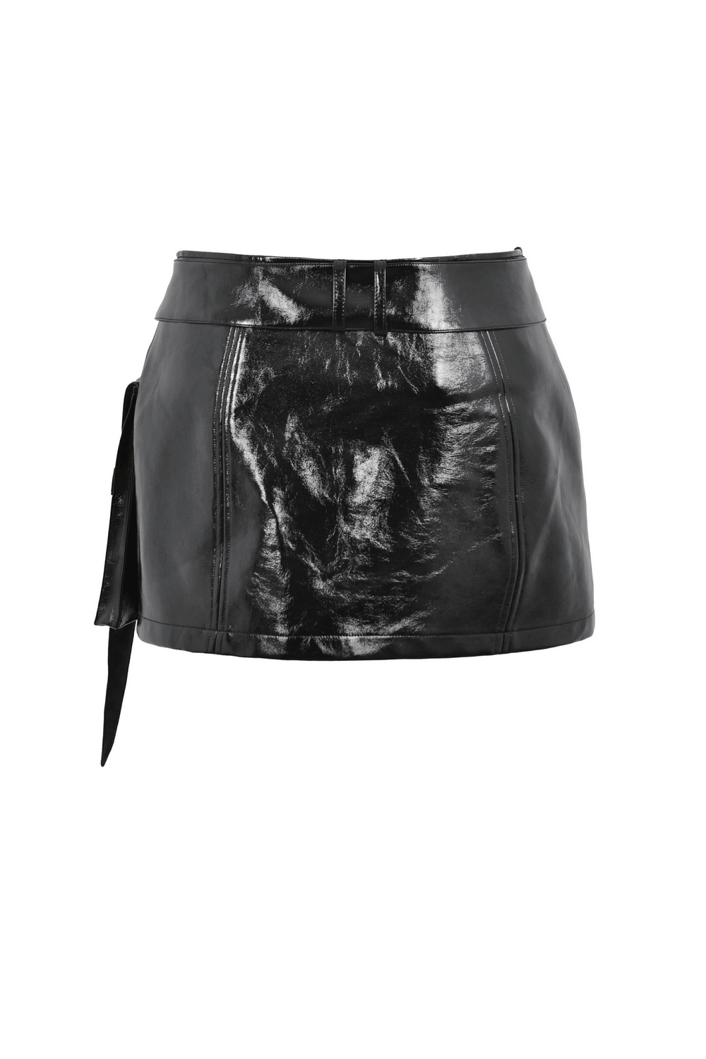 Punk Women's Mini Skirt with Pockets and Spiked Accents