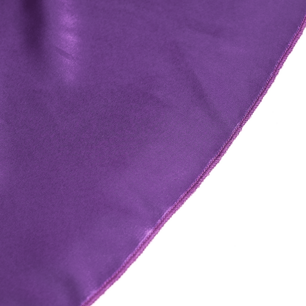 Close-up of the deep purple fabric used in the Purple Gothic Tulle Skirt with Lace Up Ribbon Trim.