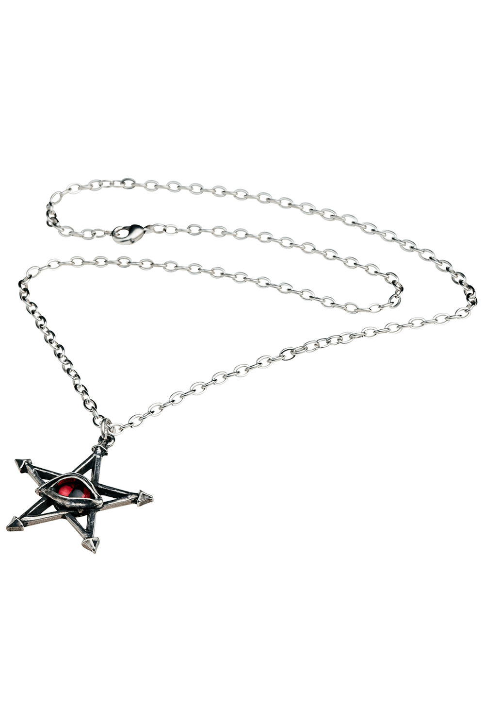 Red Curse Snake Eye Pendant with pentagram design to ward off negativity and enhance spiritual defense.