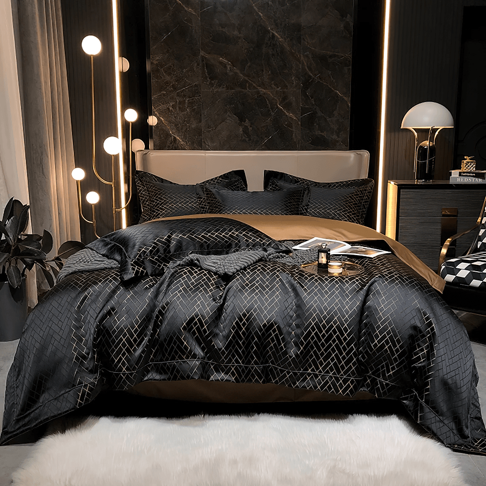 Refined Jacquard Egyptian Cotton Bedding Set with Chic Edge