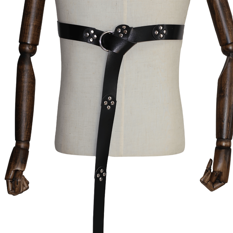 Retro Stitching Ring Long Belt for Men / Steampunk Costume Accessories - HARD'N'HEAVY