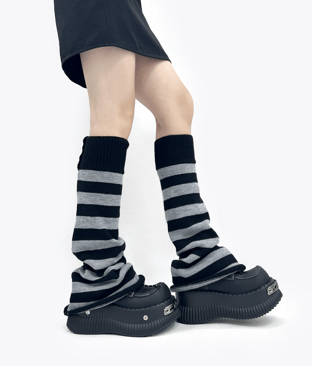 Ribbed Sole Platform Derby Shoes with Rope Laces, chunky black platform lace-up shoes with metal studs